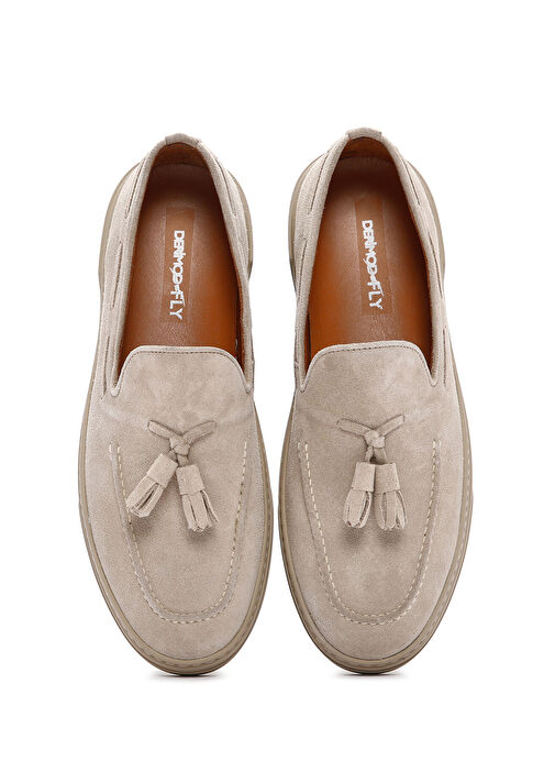 Derimod Fly Erkek Bej Süet Deri Casual Loafer 25SFD631310 - Görsel 8