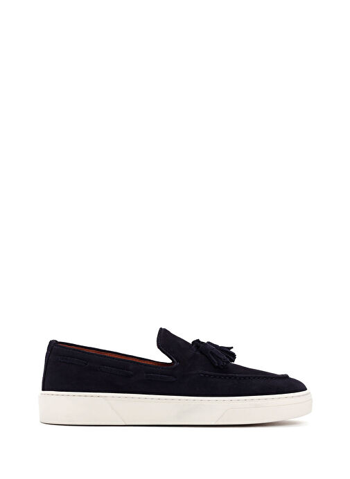 Derimod Fly Erkek Lacivert Süet Deri Casual Loafer 25SFD631310 - Görsel 2