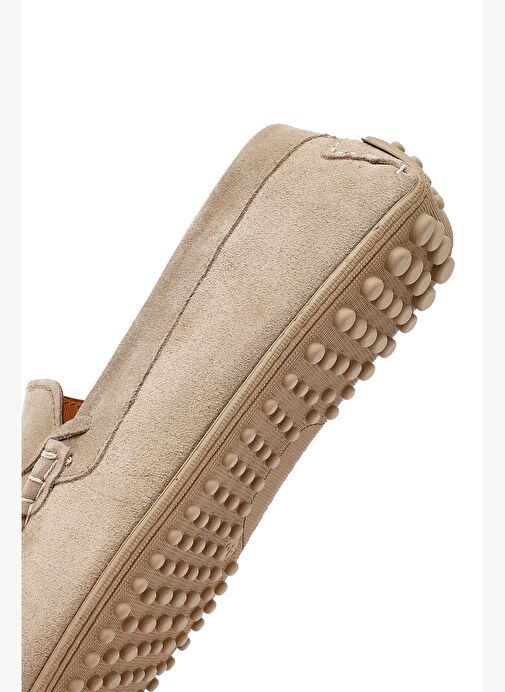 Erkek Bej Süet Deri Casual Loafer 25SFD630010 - Görsel 9