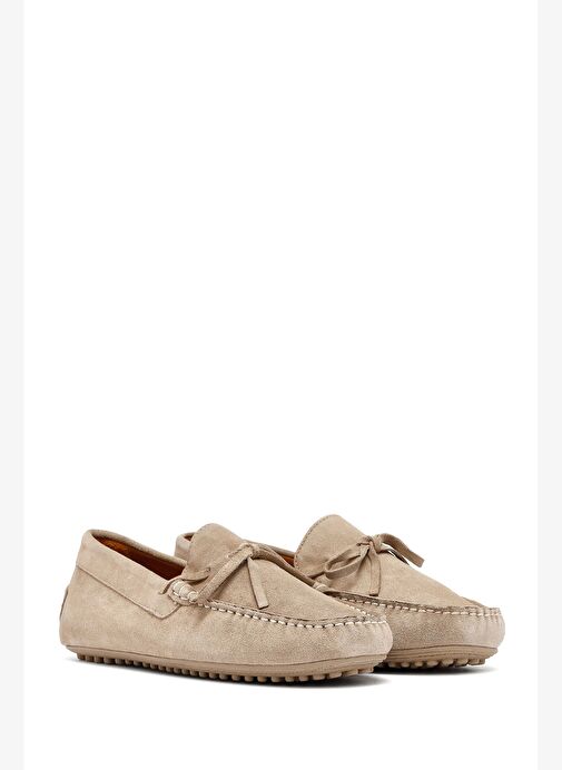 Erkek Bej Süet Deri Casual Loafer 25SFD630010 - Görsel 4