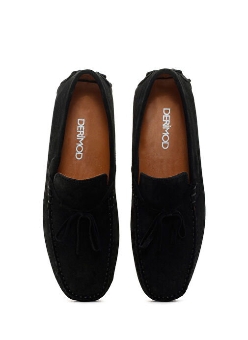 Erkek Siyah Süet Deri Casual Loafer 25SFD630010 - Görsel 7