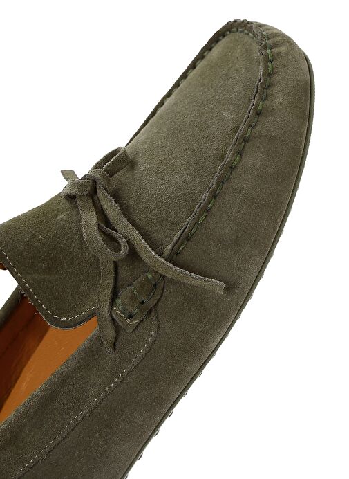 Erkek Haki Süet Deri Casual Loafer 25SFD630010 - Görsel 8