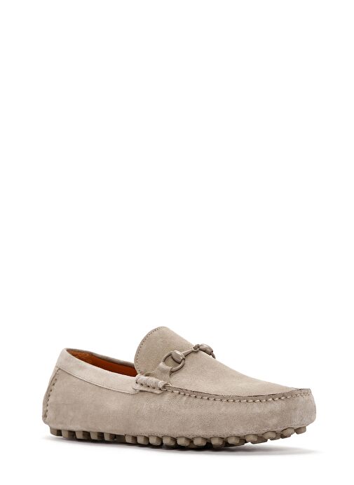 Erkek Bej Süet Deri Loafer 25SFD630810 - Görsel 9