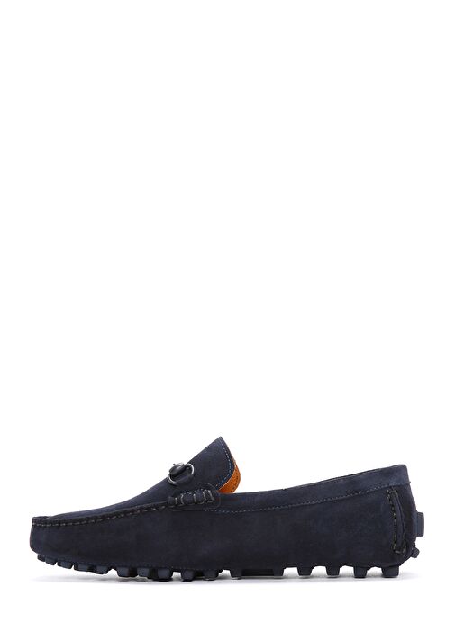 Erkek Lacivert Süet Deri Loafer 25SFD630810 - Görsel 3