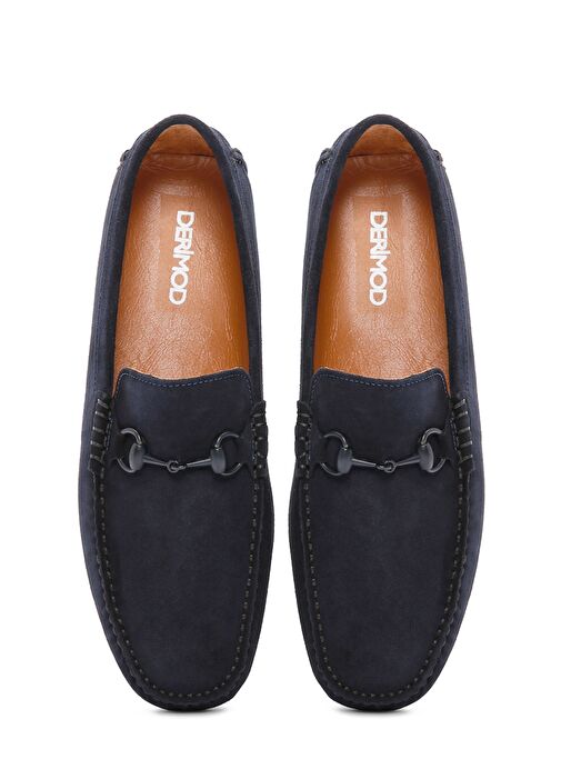 Erkek Lacivert Süet Deri Loafer 25SFD630810 - Görsel 8