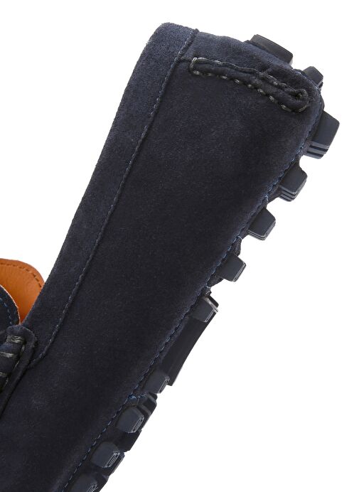 Erkek Lacivert Süet Deri Loafer 25SFD630810 - Görsel 9