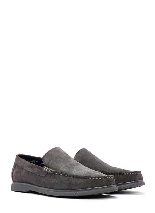 Derimod Fly Erkek Gri Süet Deri Loafer 25SFD631010 - Görsel 4