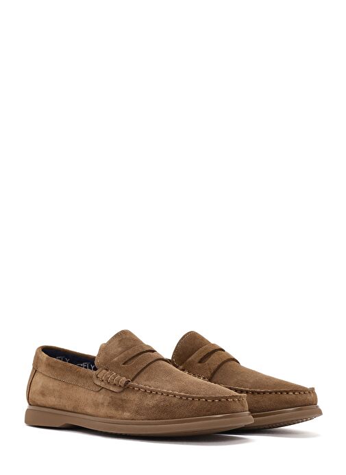 Derimod Fly Erkek Vizon Süet Deri Casual Loafer 25SFD632410 - Görsel 4