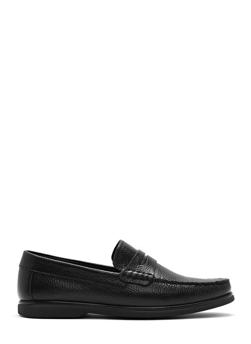 Erkek Siyah Deri Casual Loafer 25SFD6324FT - Görsel 2