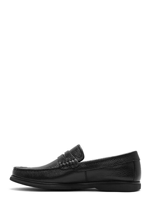 Erkek Siyah Deri Casual Loafer 25SFD6324FT - Görsel 3