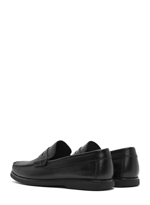 Erkek Siyah Deri Casual Loafer 25SFD6324FT - Görsel 6