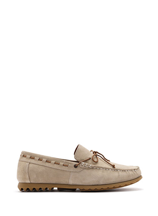 Erkek Bej Süet Deri Casual Loafer 25SFD630110 - Görsel 2