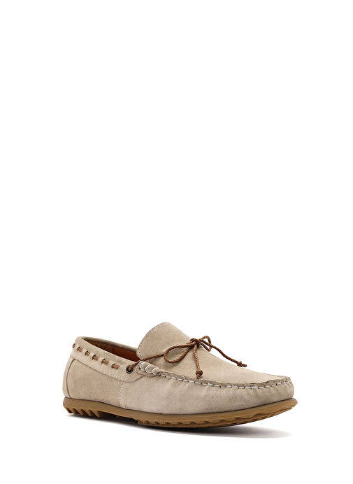 Erkek Bej Süet Deri Casual Loafer 25SFD630110 - Görsel 7
