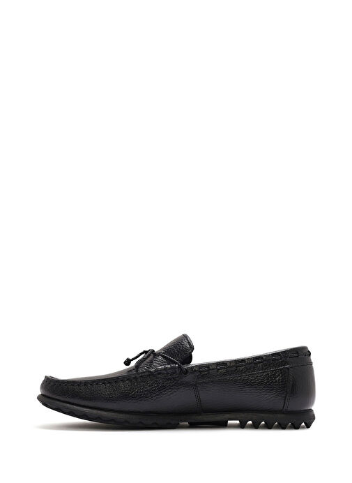 Erkek Siyah Deri Casual Loafer 25SFD6302FT - Görsel 3