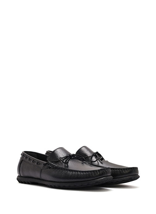 Erkek Siyah Deri Casual Loafer 25SFD6302FT - Görsel 4