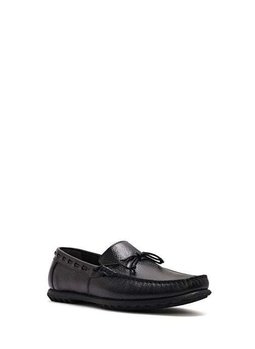 Erkek Siyah Deri Casual Loafer 25SFD6302FT - Görsel 7