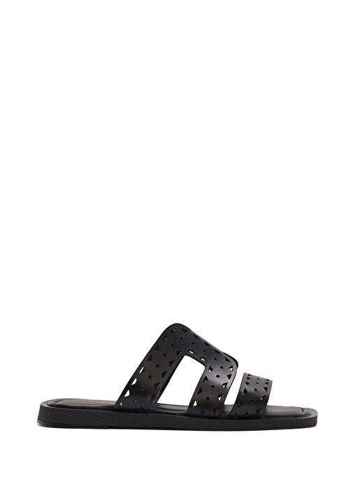 Derimod Derimod Kadın Siyah Deri Terlik 25SFD182718 Sandalet & Terlik | Boyner Siyah - 2. görsel