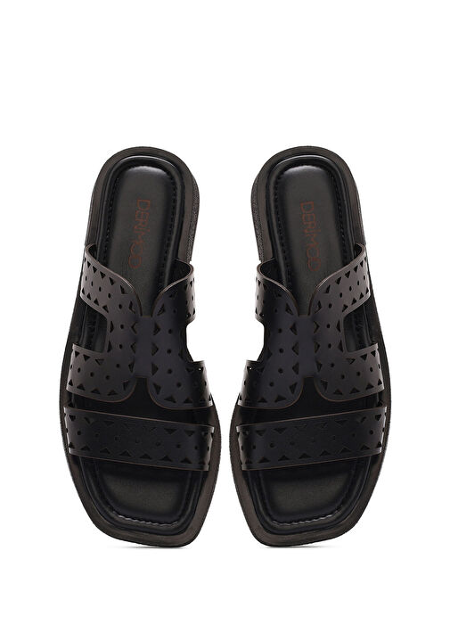 Derimod Derimod Kadın Siyah Deri Terlik 25SFD182718 Sandalet & Terlik | Boyner Siyah - 8. görsel