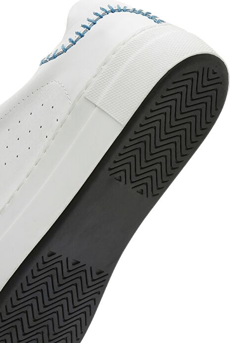 Kadın Beyaz Bağcıklı Deri Sneaker 25SFD371218 - Görsel 9