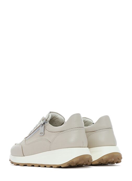 Derimod Derimod Kadın Bej Bağcıklı Yandan Fermuarlı Deri Sneaker 25SFD372118 | Boyner Bej - 6. görsel