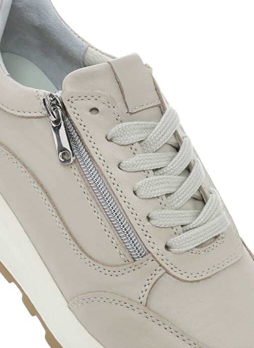 Derimod Derimod Kadın Bej Bağcıklı Yandan Fermuarlı Deri Sneaker 25SFD372118 | Boyner Bej - 9. görsel