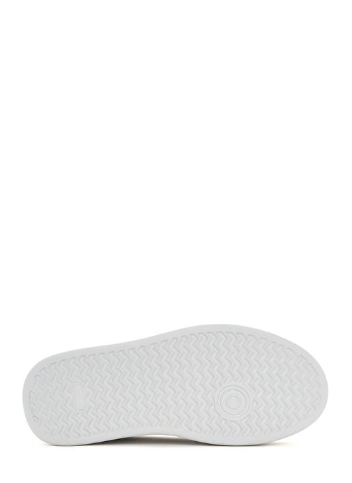 Kadın Beyaz Bağcıklı Kalın Tabanlı Deri Sneaker 25SFD371618 - Görsel 5