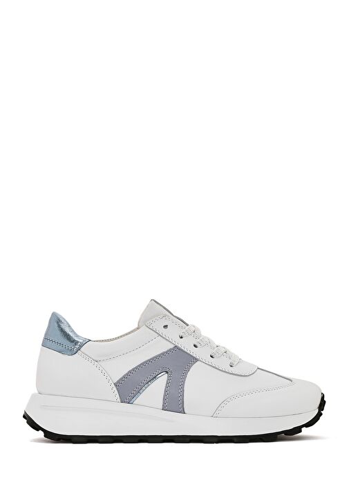 Kadın Beyaz Bağcıklı Deri Sneaker 25SFD372218 - Görsel 2