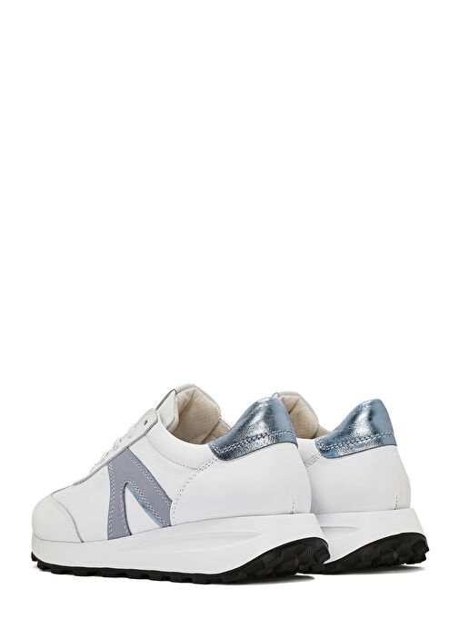 Kadın Beyaz Bağcıklı Deri Sneaker 25SFD372218 - Görsel 6