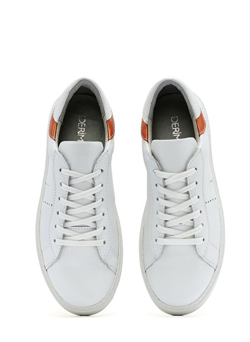 Kadın Beyaz Bağcıklı Deri Sneaker 25SFD371018 - Görsel 7
