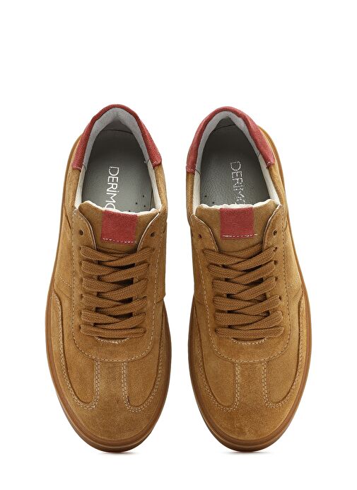 Kadın Taba Bağcıklı Süet Deri Sneaker 25SFD370910 - Görsel 8