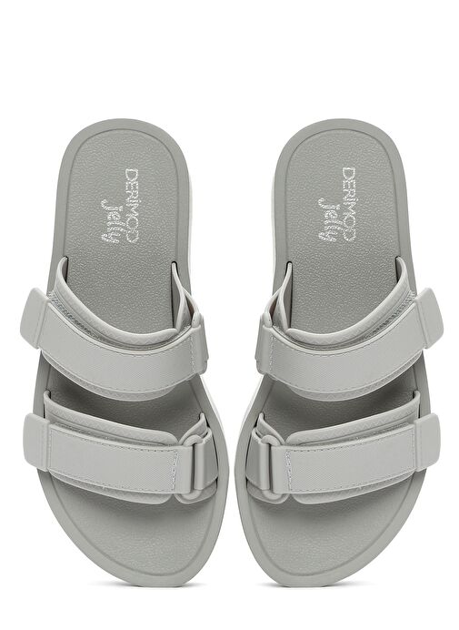 Kadın Gri Bantlı Kalın Tabanlı Jelly Terlik 25SFE4751PV - Görsel 8