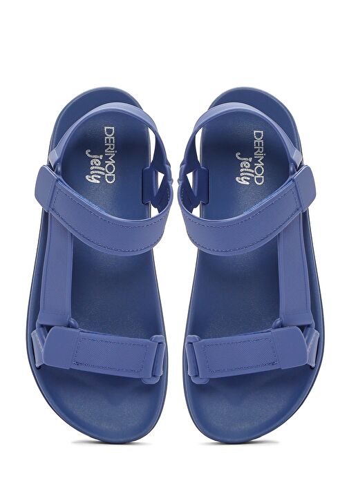 Kadın Mavi Bantlı Kalın Tabanlı Jelly Sandalet 25SFE4752PV - Görsel 8