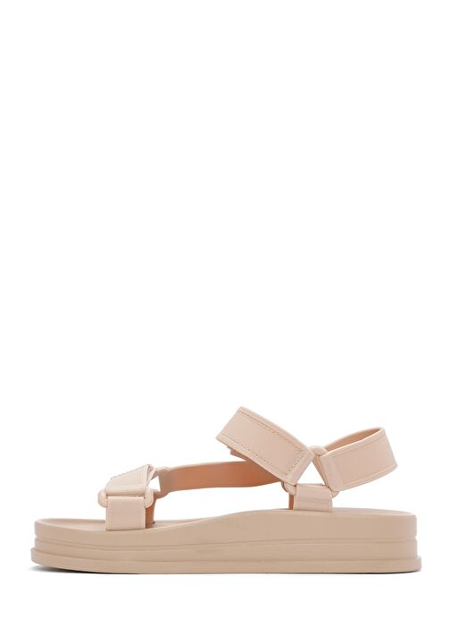 Kadın Bej Bantlı Kalın Tabanlı Jelly Sandalet 25SFE4752PV - Görsel 3