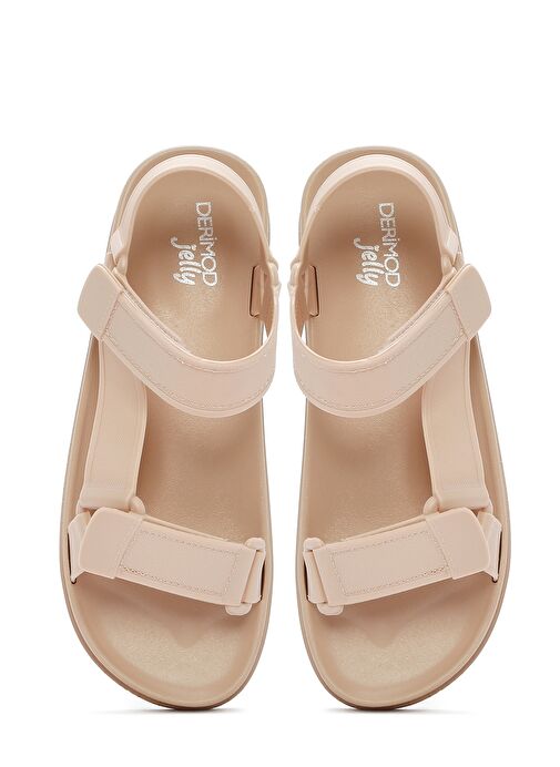 Kadın Bej Bantlı Kalın Tabanlı Jelly Sandalet 25SFE4752PV - Görsel 8