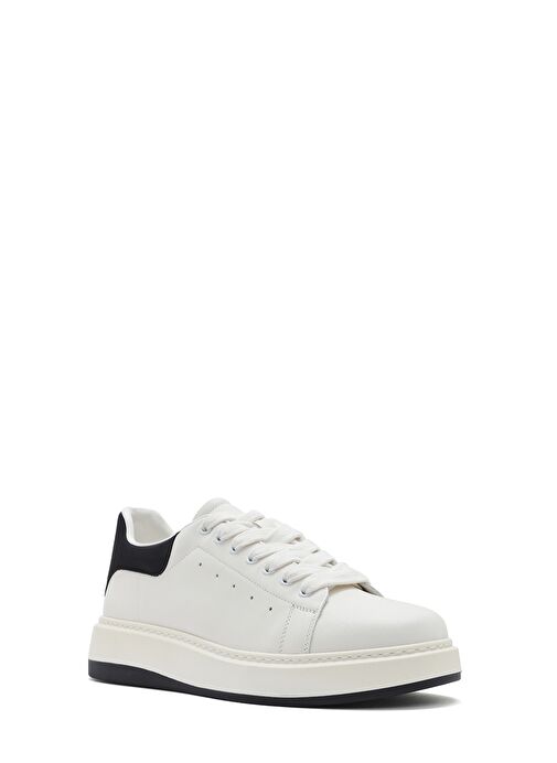 Erkek Beyaz Bağcıklı Deri Sneaker 25SFD691818 - Görsel 7
