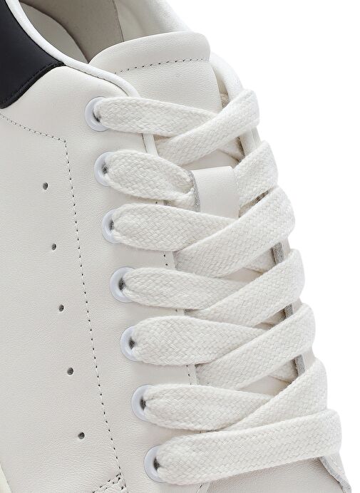 Erkek Beyaz Bağcıklı Deri Sneaker 25SFD691818 - Görsel 9