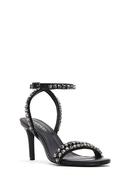 Derimod Derimod Kadın Siyah Bilekten Tokalı Taşlı İnce Topuklu Sandalet 25SFD443914 Sandalet & Terlik | Boyner Siyah - 8. görsel