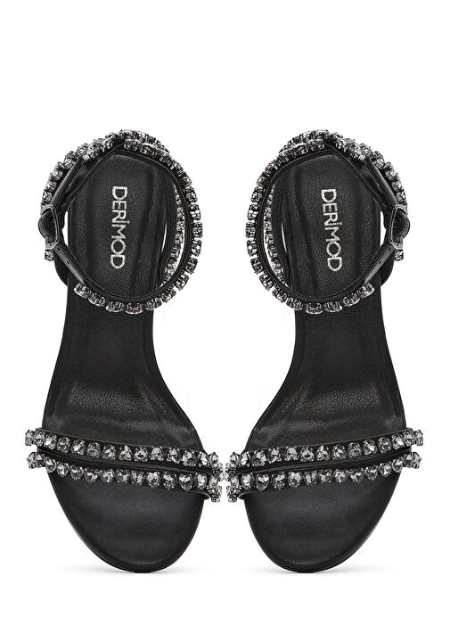 Derimod Derimod Kadın Siyah Bilekten Tokalı Taşlı İnce Topuklu Sandalet 25SFD443914 Sandalet & Terlik | Boyner Siyah - 9. görsel