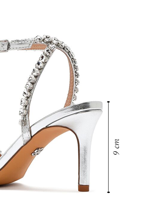 Derimod Derimod Kadın Gümüş Bilekten Tokalı Taşlı İnce Topuklu Sandalet 25SFD443914 Sandalet & Terlik | Boyner Gümüş - 3. görsel