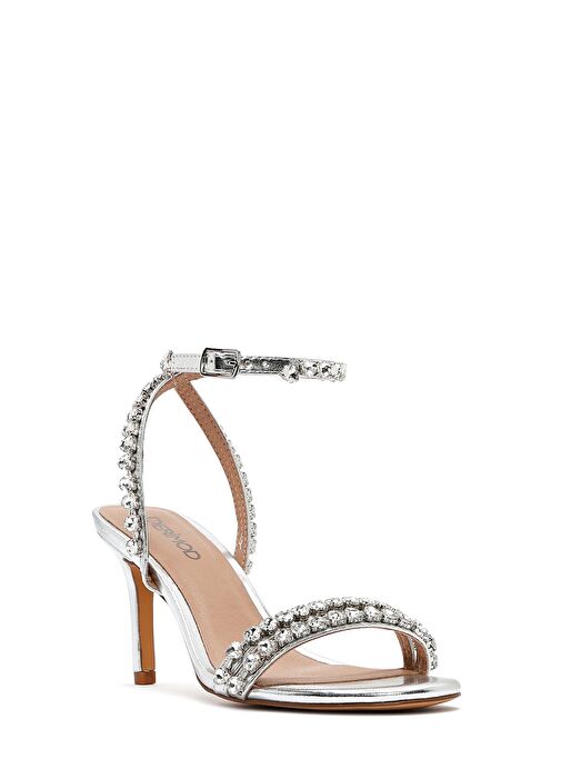 Derimod Derimod Kadın Gümüş Bilekten Tokalı Taşlı İnce Topuklu Sandalet 25SFD443914 Sandalet & Terlik | Boyner Gümüş - 8. görsel