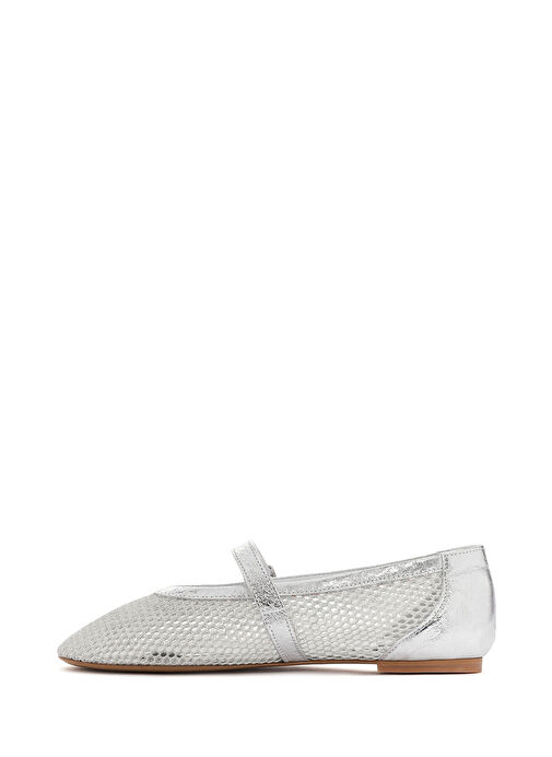 Kadın Gümüş Fileli Bantlı Babet 25SFD14016F - Görsel 3