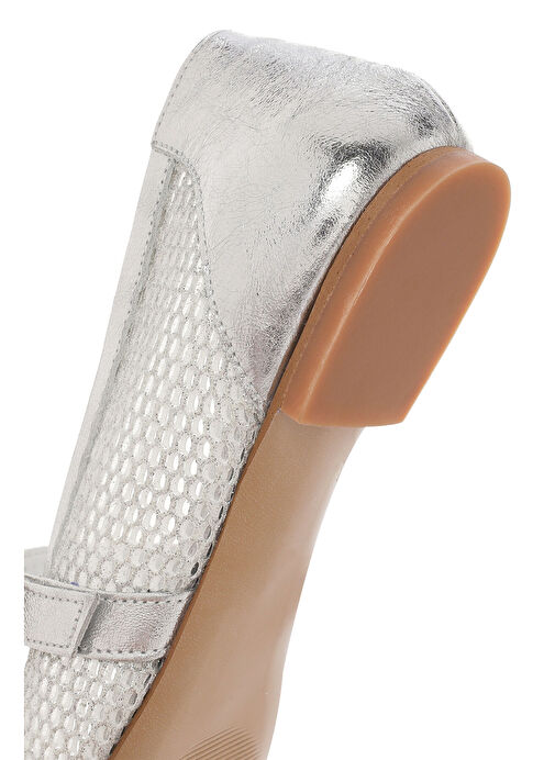 Kadın Gümüş Fileli Bantlı Babet 25SFD14016F - Görsel 9