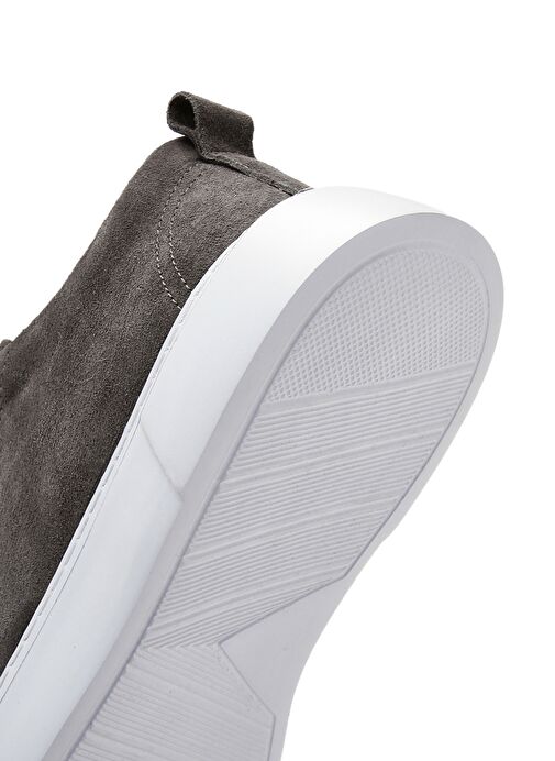 Erkek Gri Bağcıklı Süet Deri Sneaker 25SFD752110 - Görsel 9