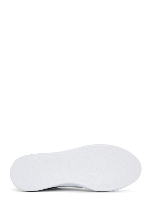 Erkek Beyaz Bağcıklı Kalın Tabanlı Deri Sneaker 25SFD752218 - Görsel 5