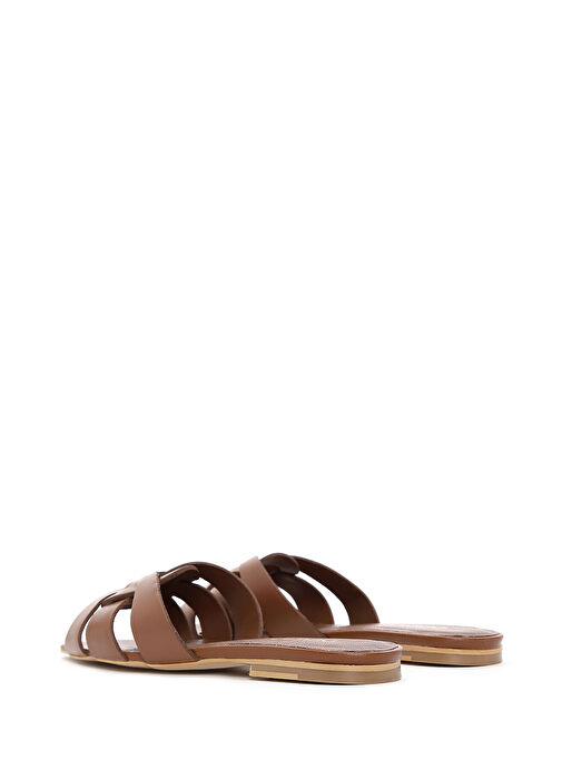 Kadın Taba Deri Terlik 25SFD140018 - Görsel 6