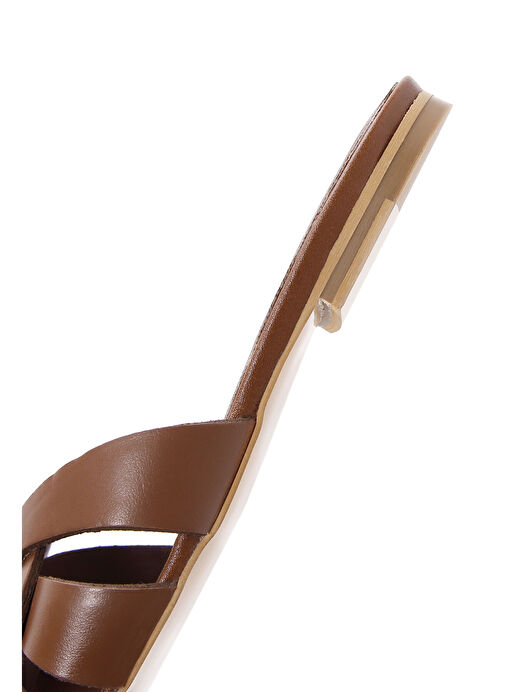 Kadın Taba Deri Terlik 25SFD140018 - Görsel 8