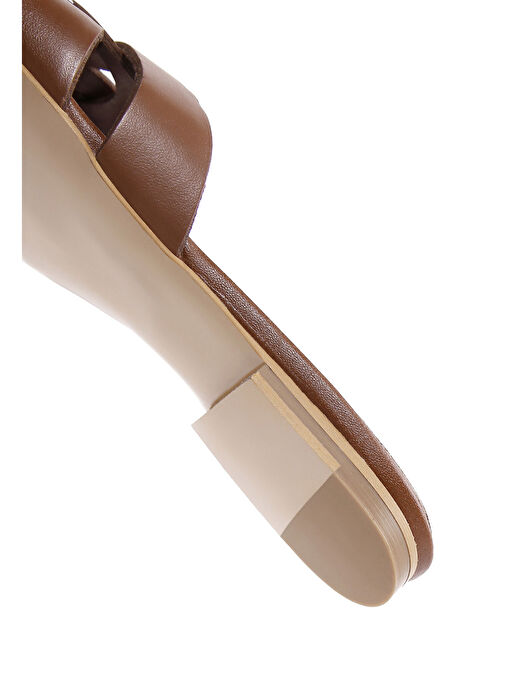 Kadın Taba Deri Terlik 25SFD140018 - Görsel 9