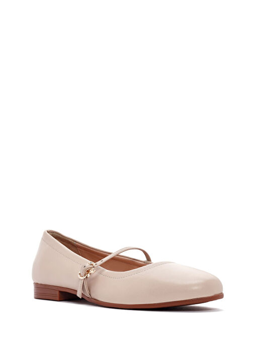 Derimod Bej Kadın Deri Babet 25SFD350318 - Görsel 7