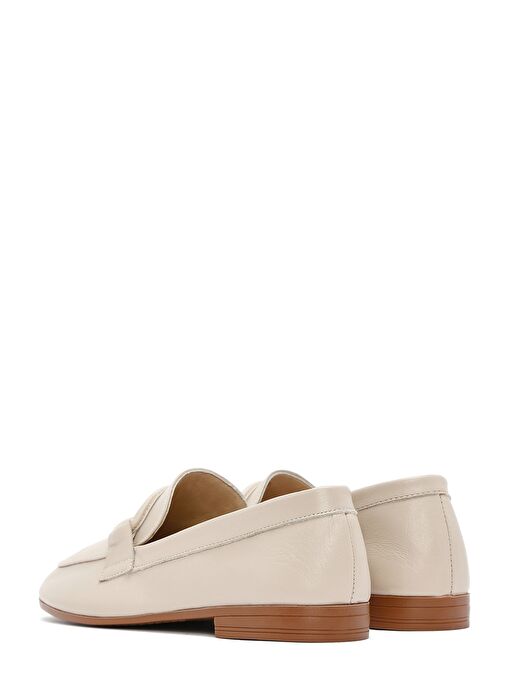 Kadın Bej Deri Casual Loafer 25SFD350418 - Görsel 6