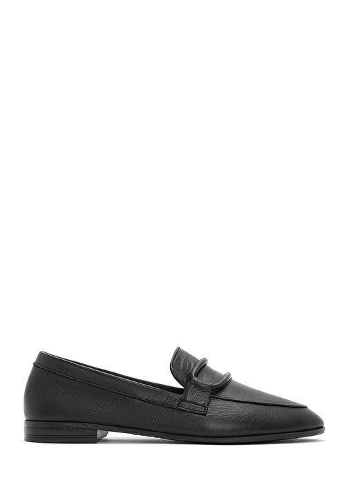 Kadın Siyah Deri Casual Loafer 25SFD350418 - Görsel 2